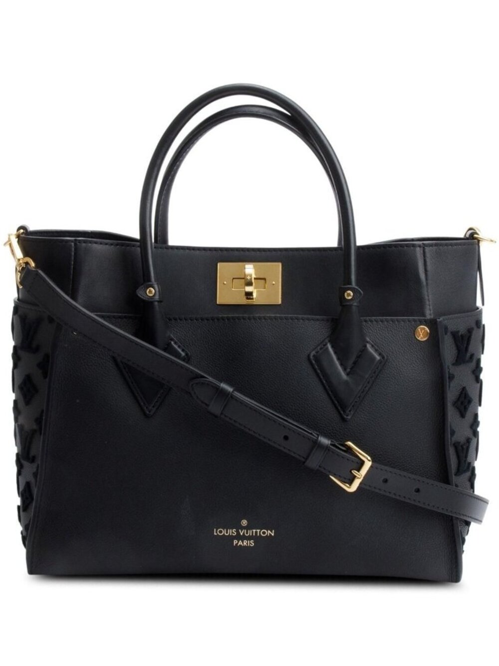 LOUIS VUITTON LV 2022 Black Calf Monogram Tufting On My Side MM - Picture 2 of 8